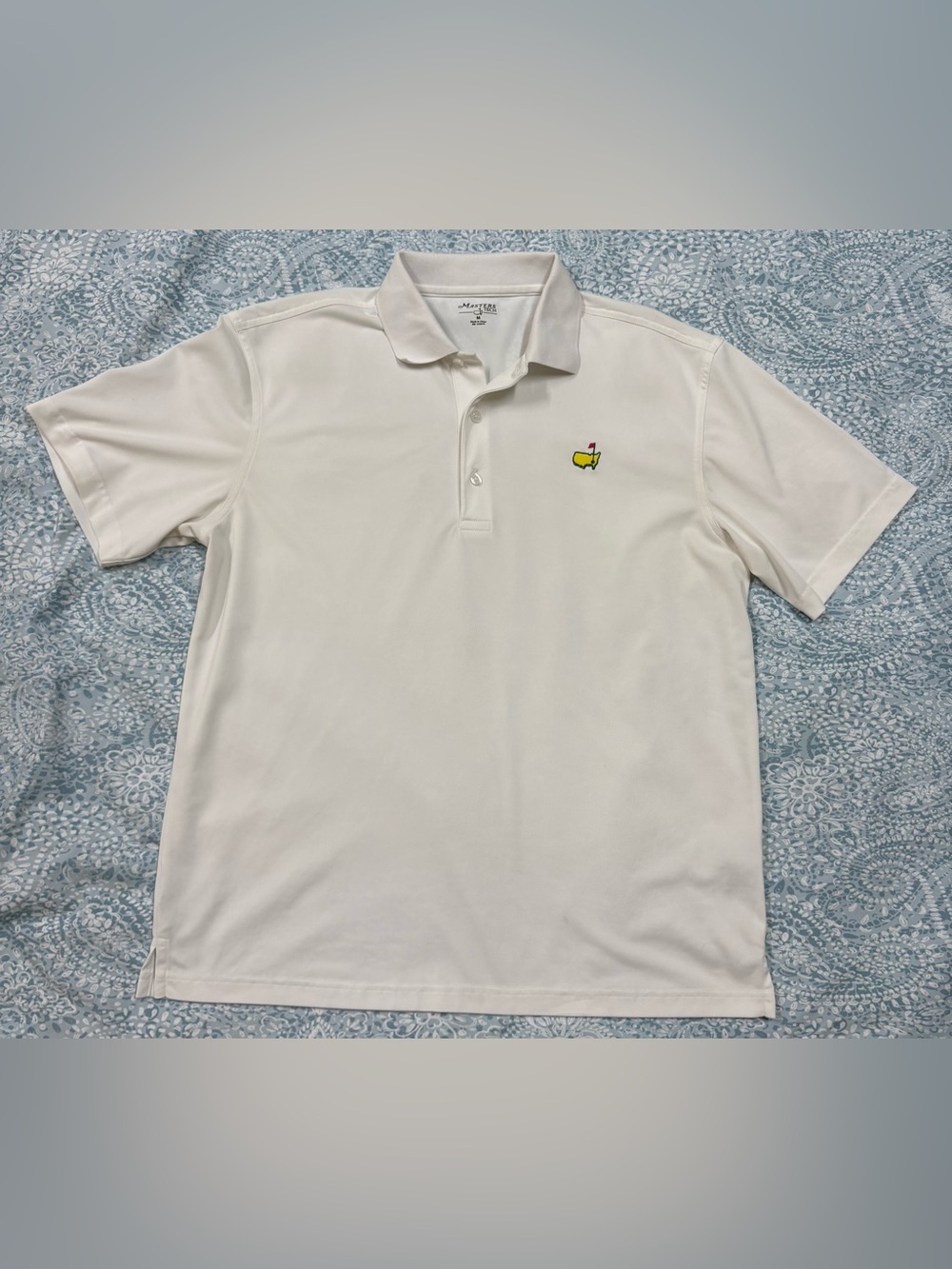 Masters Tech White Polo Shirt with Subtle Logo